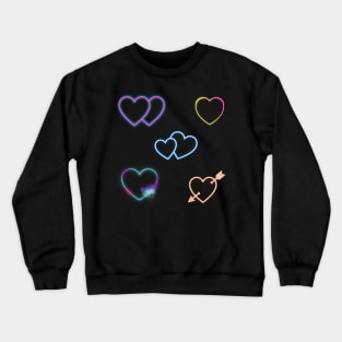 neon hearts sticker pack Crewneck Sweatshirt